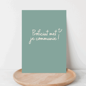 Wenskaart Communie light blue