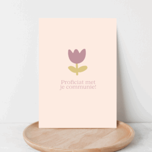 Wenskaart Communie Tulp